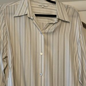 Vince Womens Silk Striped Shirt